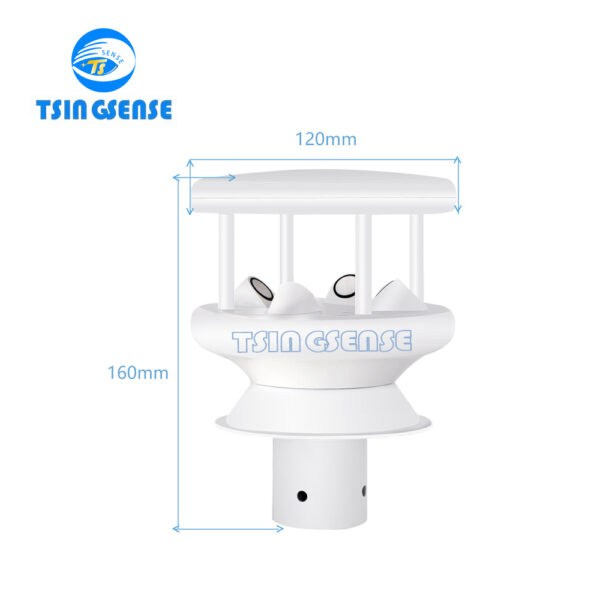 TS MWTS02 Ultrasonic Anemometer Measures Wind Speed ​​(0-40m/s) & Direction IP66 RS485 Output Industrial Weather Station - 图片 2